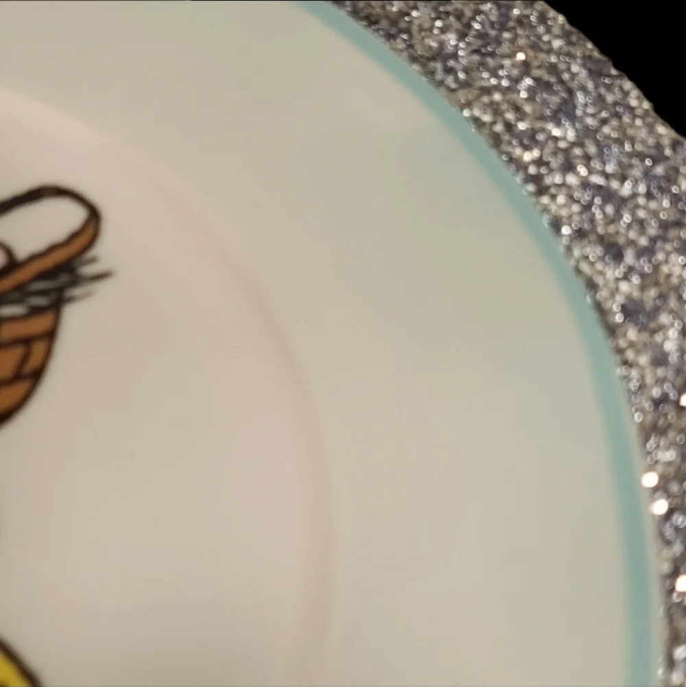 4pc Set Peanuts Snoopy Woodstock Easter Basket Eggs Porcelain Dinner Plates New